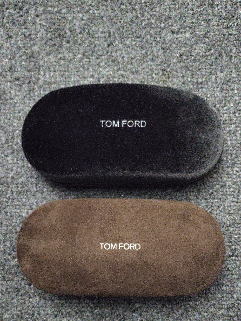Tom Ford Black & Brown Velvet Eyewear Cases Duo